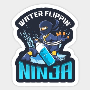 Water Flippin' Bottle Ninja Funny Humor Game Sticker